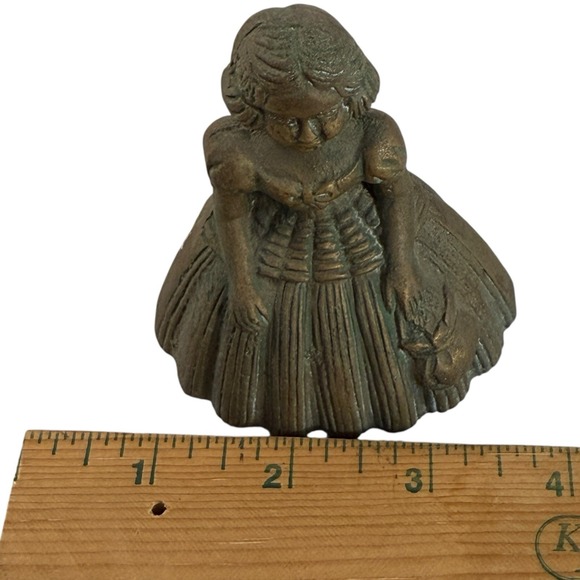 Vintage Brass Southern Belle Bell Cast Metal w/ Clapper Hoop‎ Skirt Figurine - Picture 6 of 7
